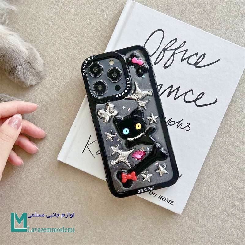 قاب گوشی آیفون با طرح مینیمال گربه برجسته