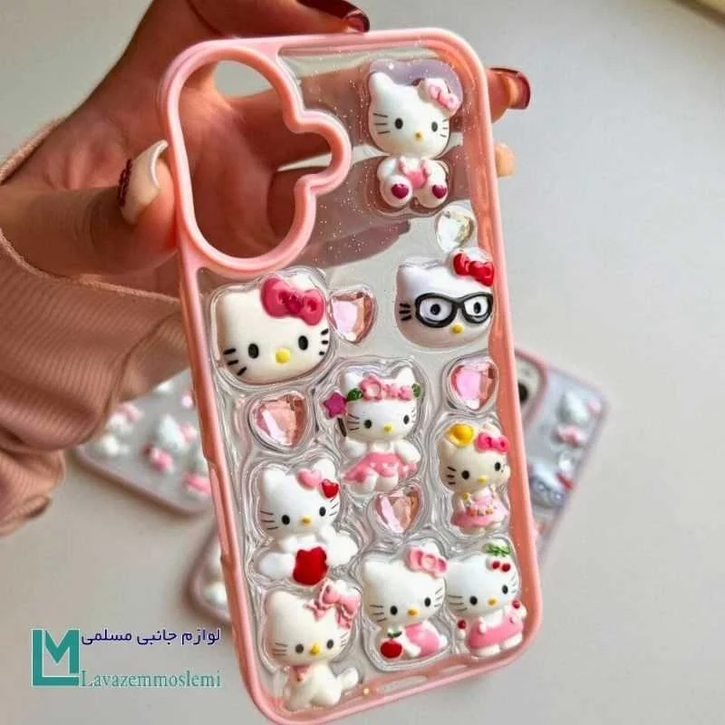 قاب کیتی ایفون Kitty clear case کد C1637 - لوازم جانبی مسلمی قاب کیتی ایفون Kitty clear case