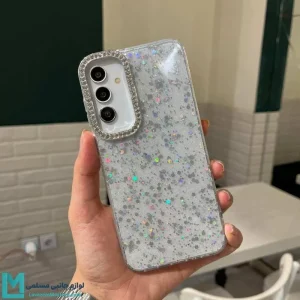 قاب شفاف سوپرشاین C1828 اکلیلی نقره‌ای و نگین‌کاری