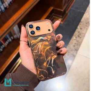 قاب گوشی براق با طرح موج دار و رنگ قهوه ای