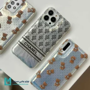 قاب گوشی فانتزی طرح شفاف با خرس های تدی قهوه ای و یک طرح شنل