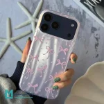 قاب گوشی دخترانه پاپيونی صورتی کد C2045 | لوازم جانبی مسلمی