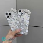 قاب گوشی فانتزی کیتی با پاپیون نگین‌دار