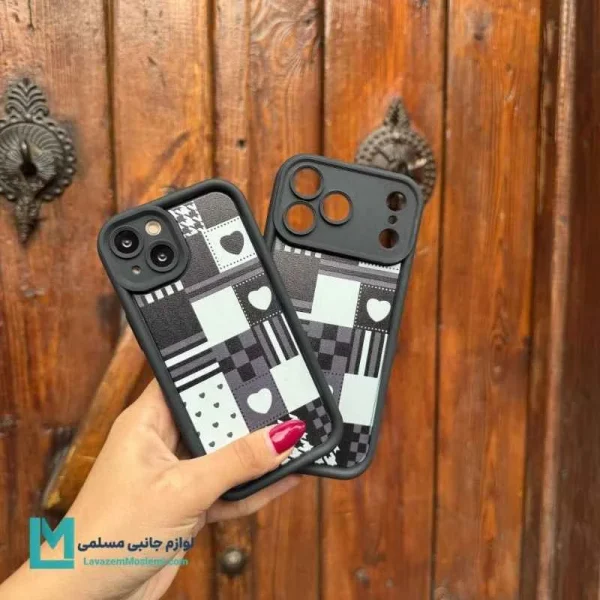 قاب فانتزی آیفون طرح Black & Heart کد C3058 | لوازم جانبی مسلمی