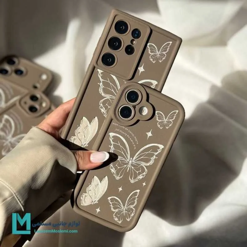 قاب گوشی سولید پروانه طلایی