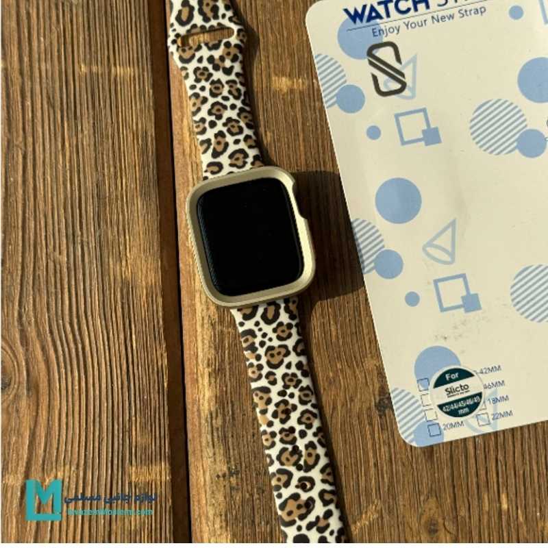 بند اپل واچ سیلیکونی لئوپارد کد W1003