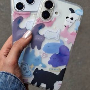 قاب گوشی فانتزی طرح گربه رنگی مات