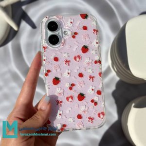 قاب گوشی فانتزی طرح ربيت توت فرنگي کد C3203 | لوازم جانبی مسلمی - لوازم جانبی مسلمی قاب گوشی فانتزی طرح ربيت توت فرنگي