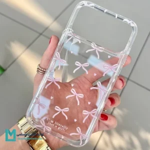 قاب شیشه‌ای پاپیون صورتی