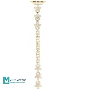 بند اپل واچ دیاموند گل بابونه۴ طلایی کد W1090 | لوازم جانبی مسلمی