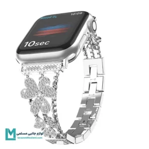بند اپل واچ فشن فلور کد W1108 | لوازم جانبی مسلمی - لوازم جانبی مسلمی بند اپل واچ نگیندار