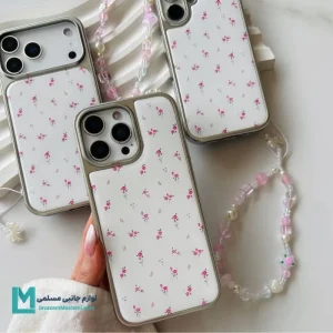قاب گوشی دخترانه کروم گل ریز سرخابی