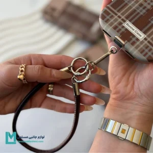 قاب گوشی بنددار چهارخونه نسکافه‌ای کد C3395 | لوازم جانبی مسلمی