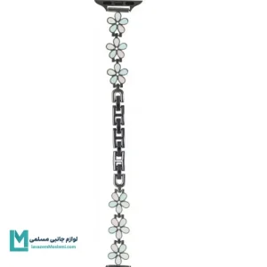 بند اپل واچ دیاموند گل بابونه۴ مشکی کد W1086 | لوازم جانبی مسلمی