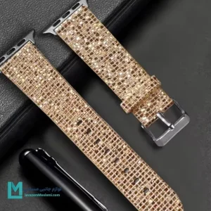 بند اپل واچ چرم سواروفسکی 2025 کد W1147 | لوازم جانبی مسلمی