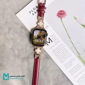 بند اپل واچ چرم ون کلیف چری کد W1134 | لوازم جانبی مسلمی - لوازم جانبی مسلمی بند چرمی اپل واچ