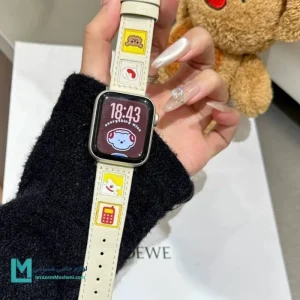 بند اپل واچ چرم هلو پاپی کد W1152 | لوازم جانبی مسلمی