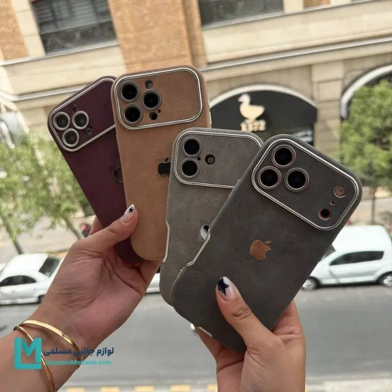 قاب گوشی لوکس مخملی موکا