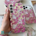 قاب گوشی فانتزی باغ گل صورتی و گربه کد C3635 | لوازم جانبی مسلمی