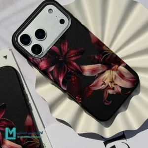 قاب فانتزی آیفون طرح گل لیلیوم چری