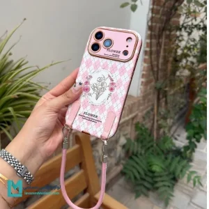 قاب گوشی فانتزی فلاور رز صورتی کد C3718 | لوازم جانبی مسلمی