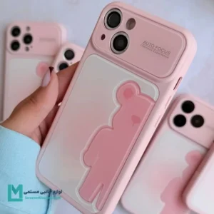 قاب گوشی دخترانه صورتی طرح خرس