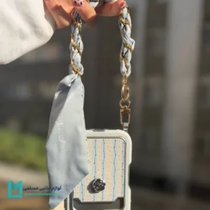 قاب گوشی جاکارتی دار گل برجسته لاوین با بند مچی