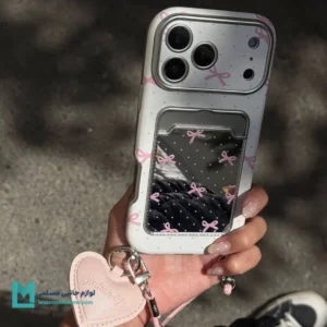 قاب گوشی كلاسيكارد - پاپيوني آيينه اي صورتی