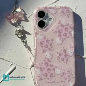 قاب گوشی فانتزی کیتی ستاره ای پلنگی صورتی